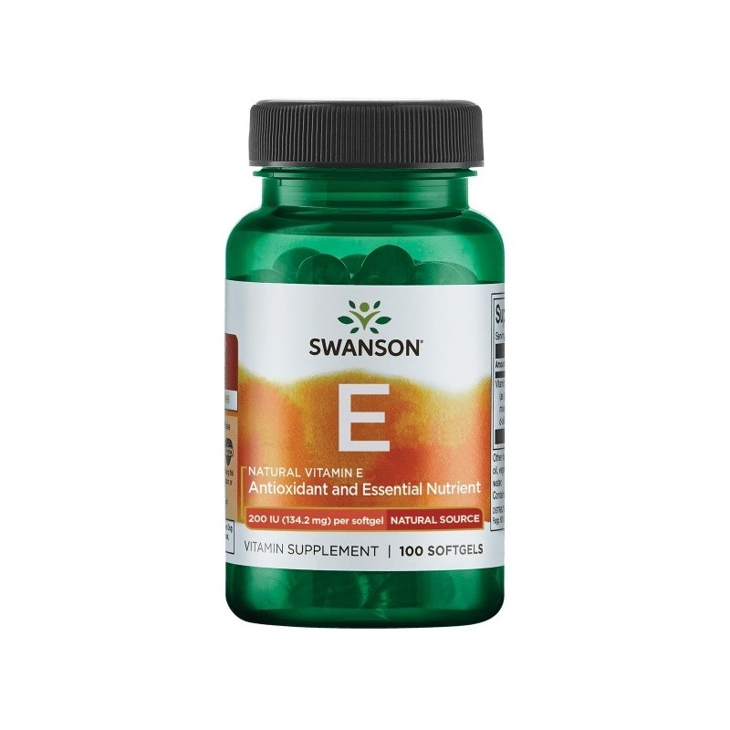 SWANSON natūralus vitaminas E, 100 kaps.