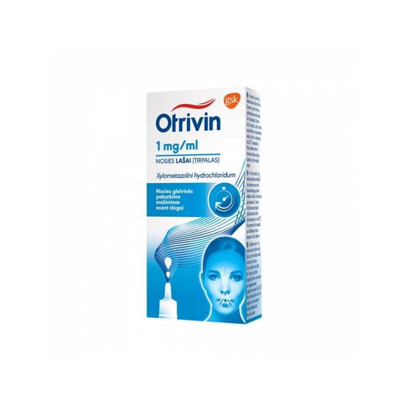 OTRIVIN 1 mg/ml nosies lašai (tirpalas) 10 ml