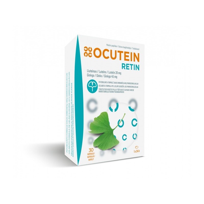 OCUTEIN RETIN LUTEIN+ ginkgo biloba, 45 mg, 30 kaps.