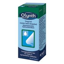 OLYNTH 1 mg/ml nosies lašai (tirpalas) 10 ml