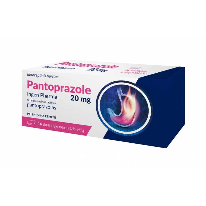 PANTOPRAZOLE INGEN PHARMA 20 mg skrandyje neirios tabletės N14
