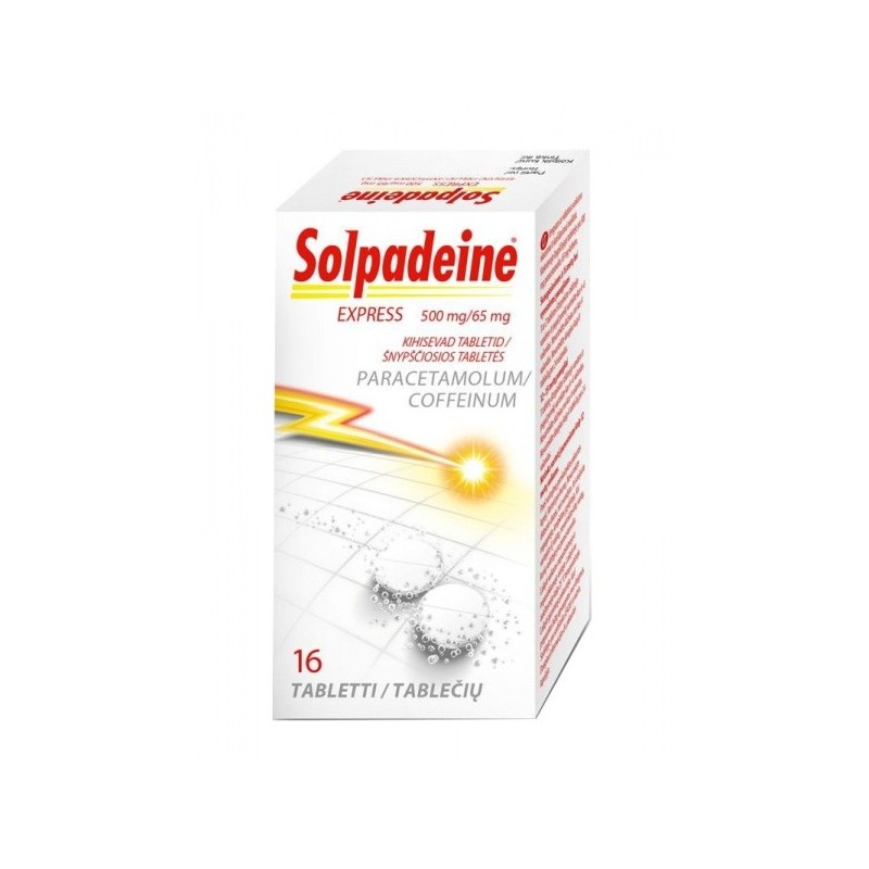 SOLPADEINE EXPRESS 500 mg/65 mg šnypščiosios tabletės N16