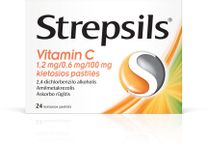 STREPSILS VITAMIN C 1,2 mg/0,6 mg/100 mg kietosios pastilės N24