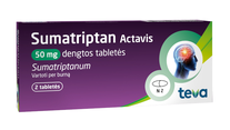 SUMATRIPTAN ACTAVIS 50 mg dengtos tabletės N2
