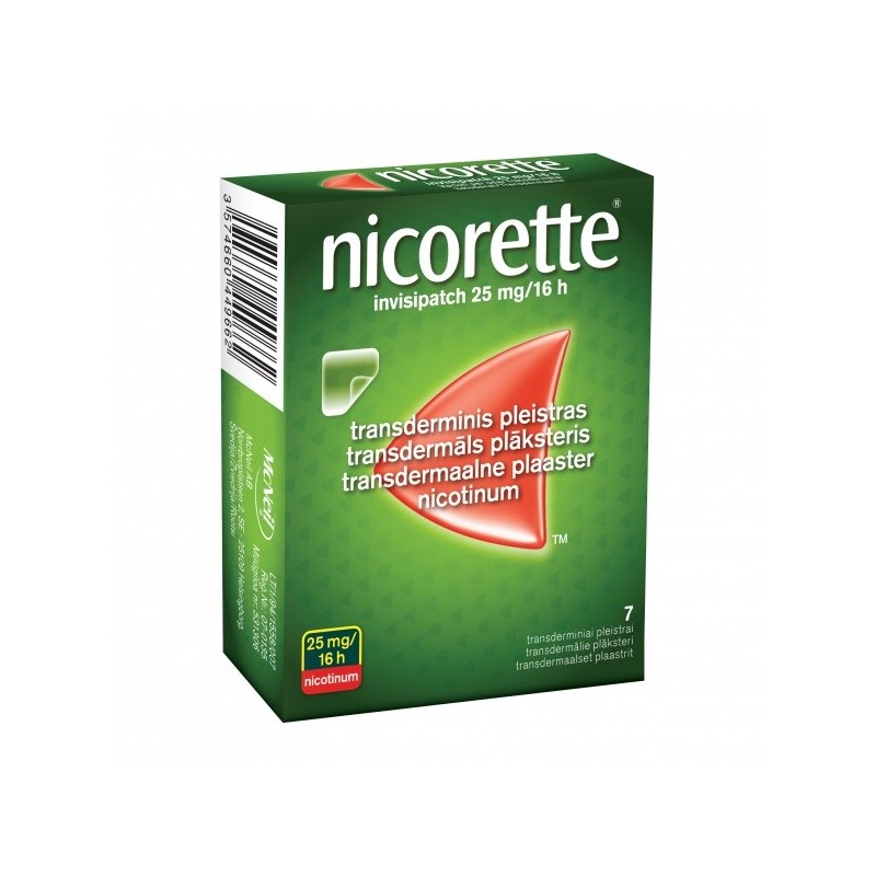 NICORETTE INVISIPATCH 25 mg/16h transderminis pleistras N7