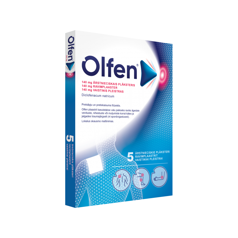 OLFEN 140 mg vaistinis pleistras N5
