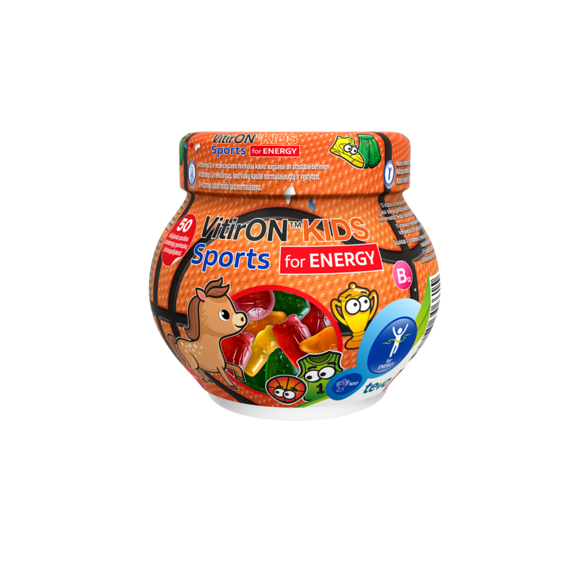 VITIRON KIDS SPORTS, 50 kramtomųjų guminukų
