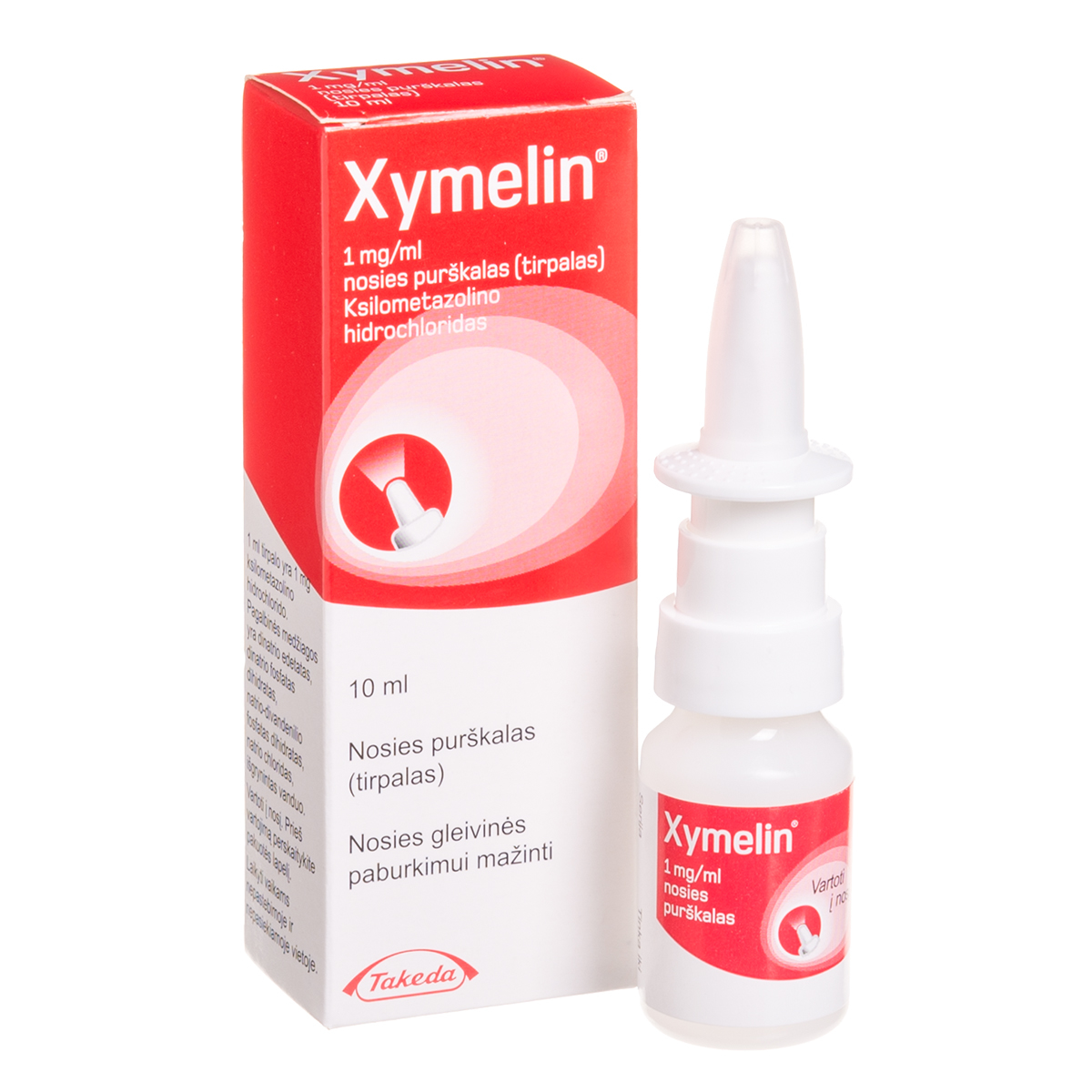 XYMELIN, 1 mg/ml, nosies purškalas (tirpalas), 10 ml
