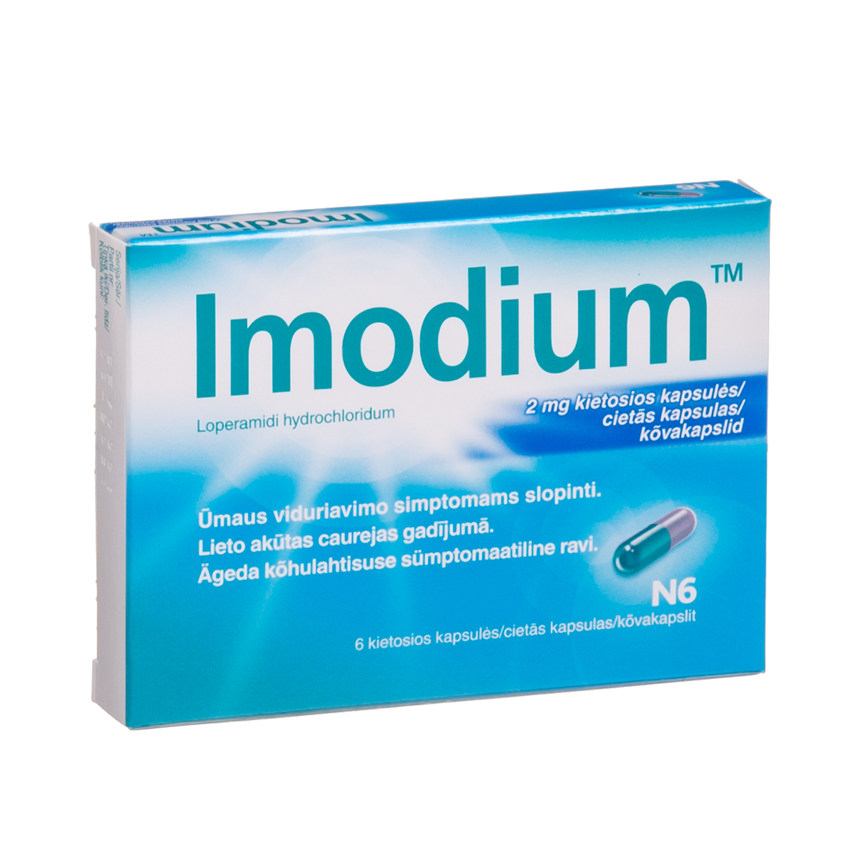 IMODIUM, 2 mg, kietosios kapsulės, N6