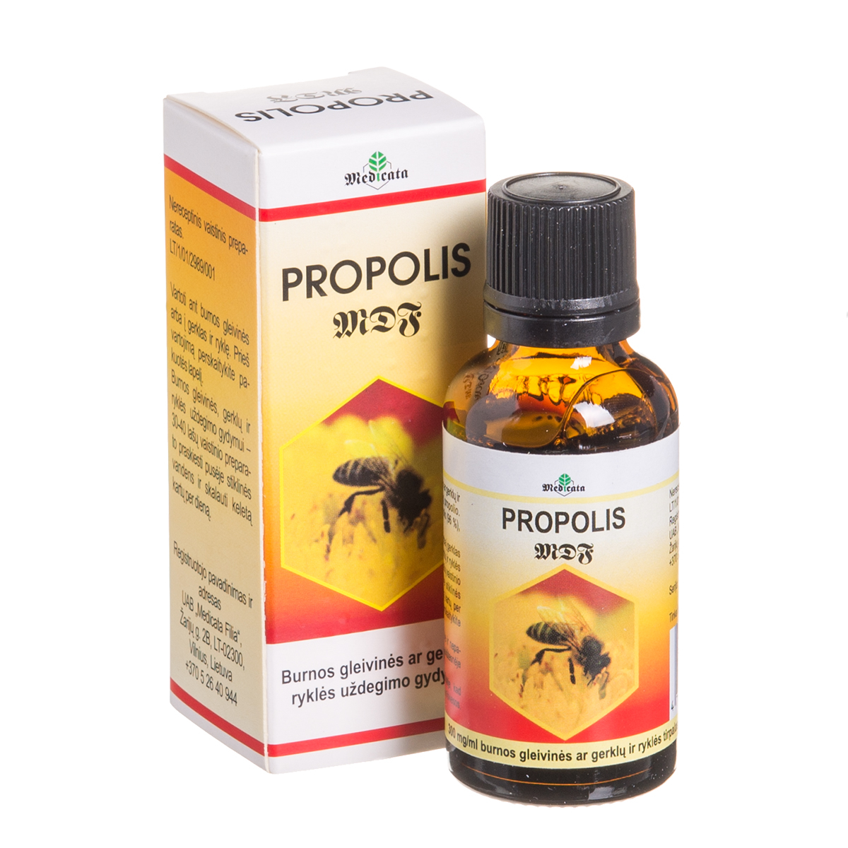 PROPOLIS MDF, 300 mg/ml, burnos gleivinės ar gerklų ir ryklės tirpalas, 30 ml