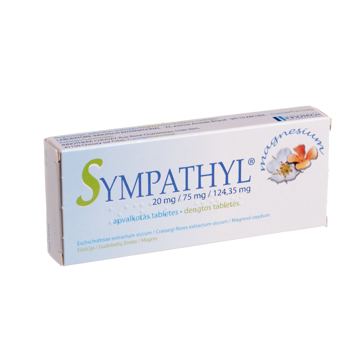 SYMPATHYL, plėvele dengtos tabletės, N40