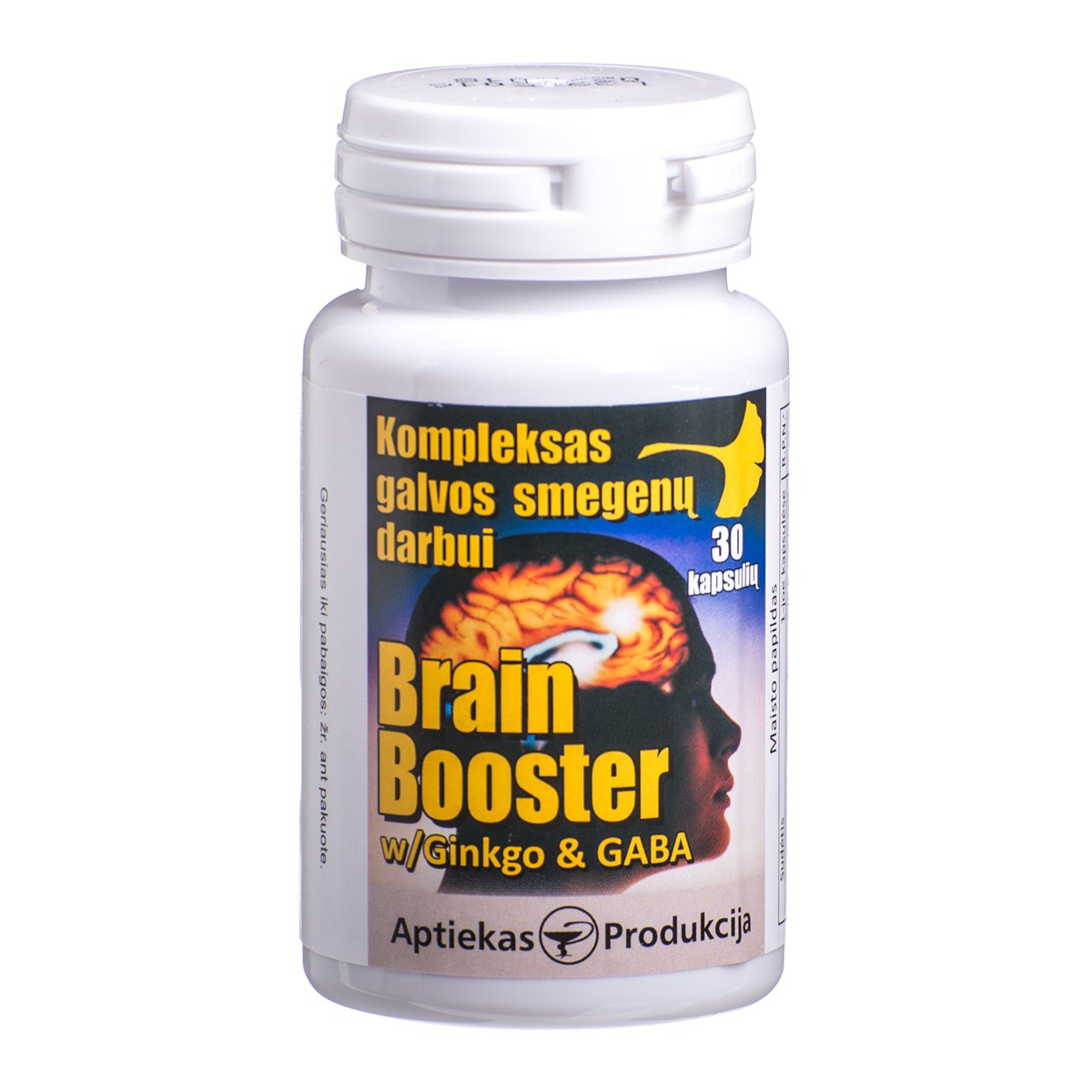 BRAIN BOOSTER, kompleksas galvos smegenų darbui, 30 kapsulių