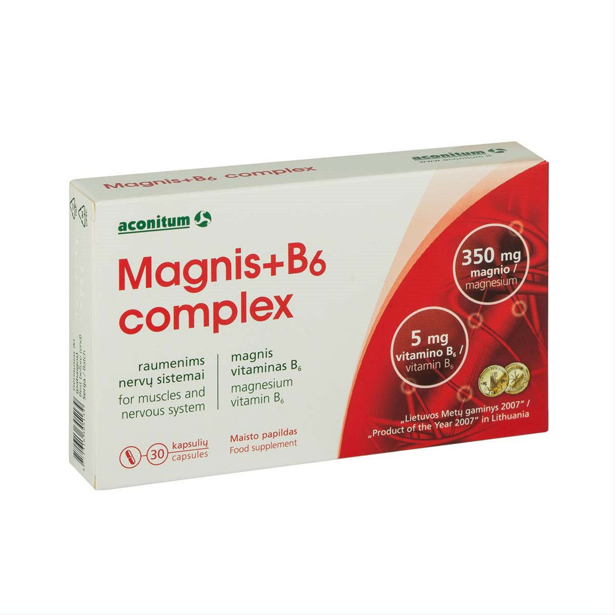MAGNIS + B6 COMPLEX, 30 kapsulių