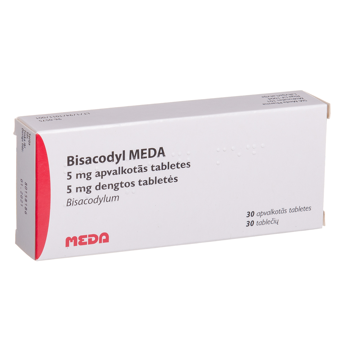BISACODYL MEDA, 5 mg, dengtos tabletės, N30