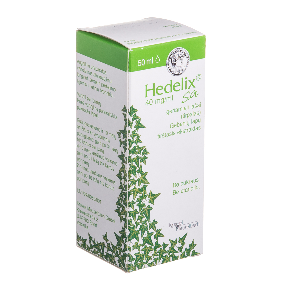 HEDELIX S.A., 40 mg/ml, geriamieji lašai (tirpalas), 50 ml