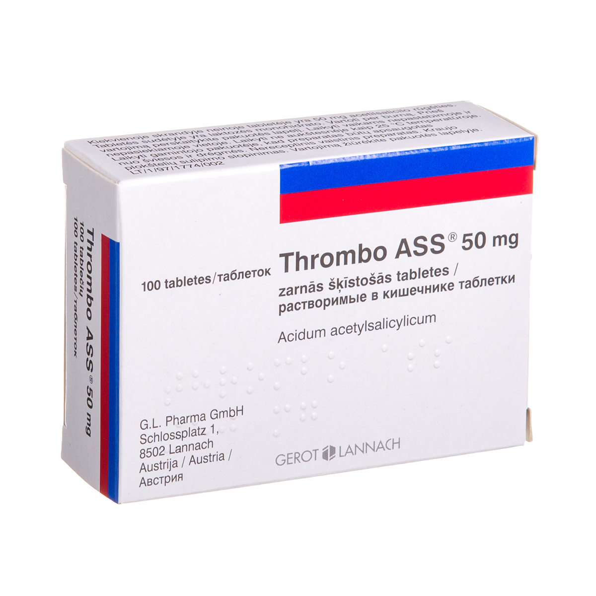 THROMBO ASS, 50 mg, skrandyje neirios tabletės, N100