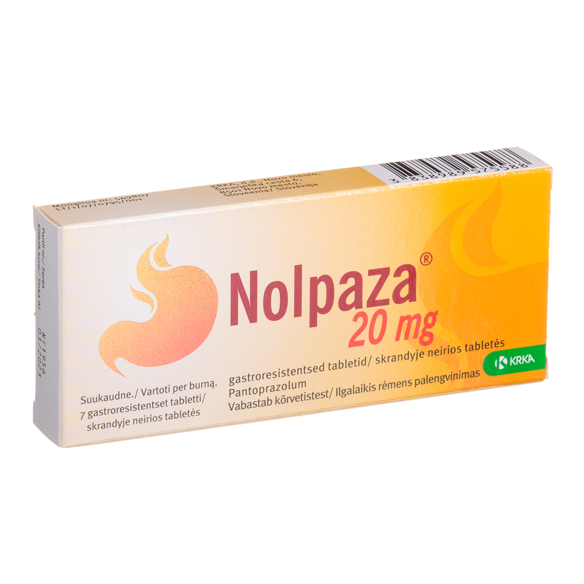 NOLPAZA, 20 mg, skrandyje neirios tabletės, N7