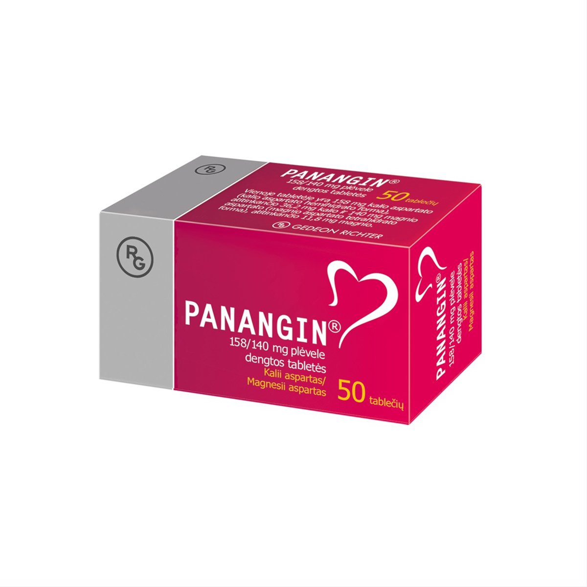 PANANGIN, 158/140 mg, plėvele dengtos tabletės, N50