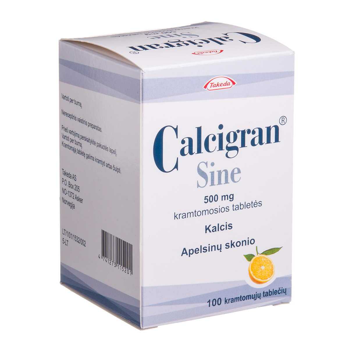 CALCIGRAN SINE, 500 mg, kramtomos tabletės, N100
