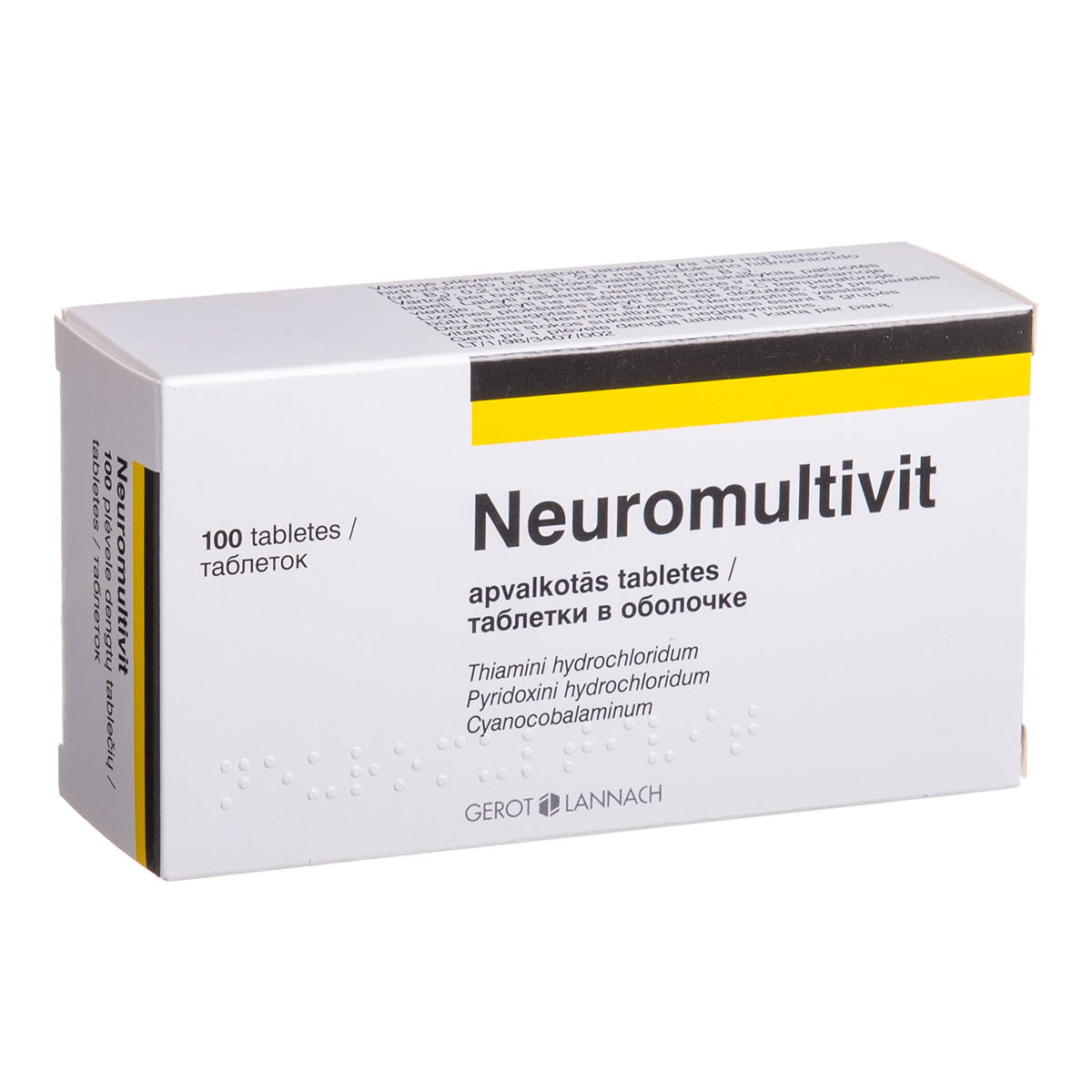 NEUROMULTIVIT, plėvele dengtos tabletės, N100