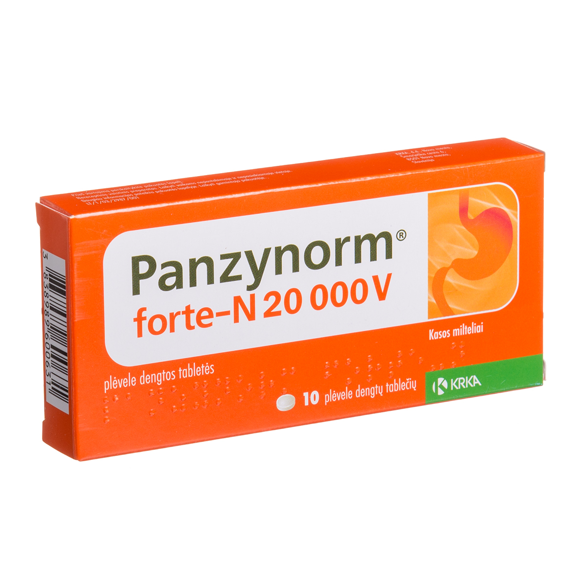 PANZYNORM FORTE-N, 20 000 V, plėvele dengtos tabletės, N10