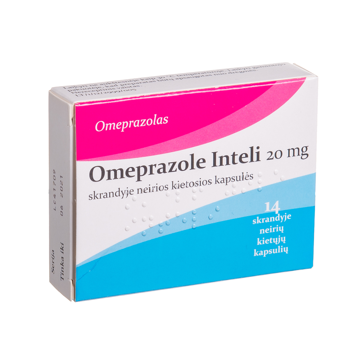 OMEPRAZOLE INTELI, 20 mg, skrandyje neirios kietosios kapsulės, N14