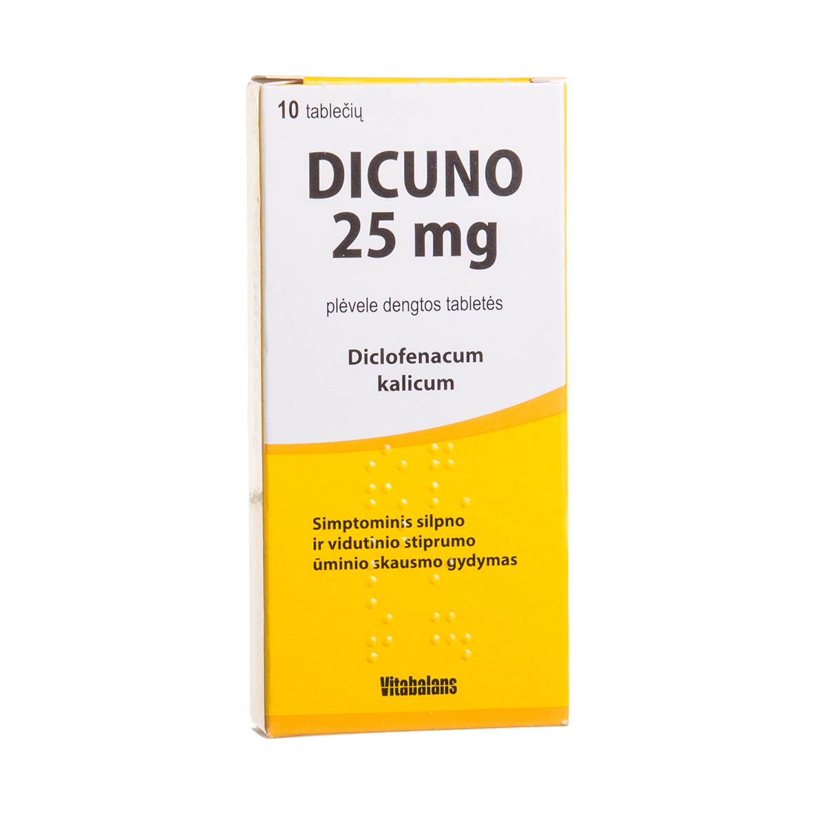 DICUNO, 25 mg, plėvele dengtos tabletės, N10