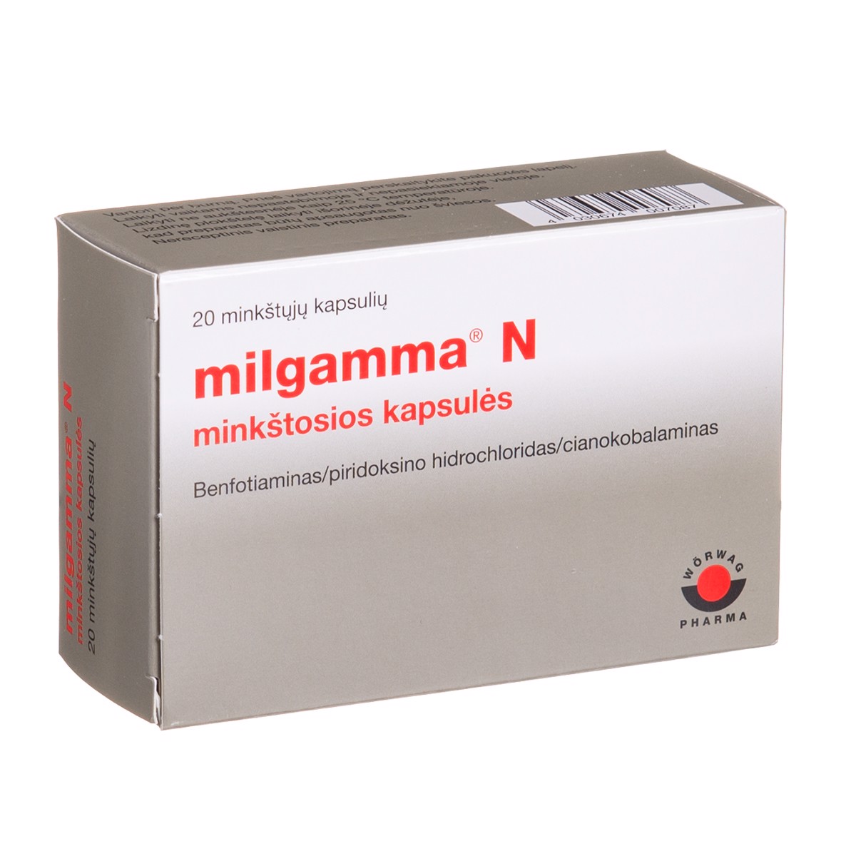MILGAMMA N, minkštosios kapsulės, N20