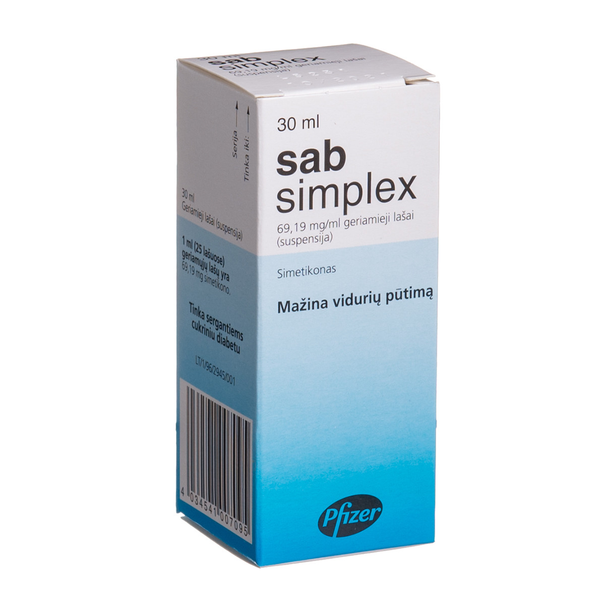 SAB SIMPLEX, 69,19 mg/ml, geriamieji lašai (suspensija), 30 ml