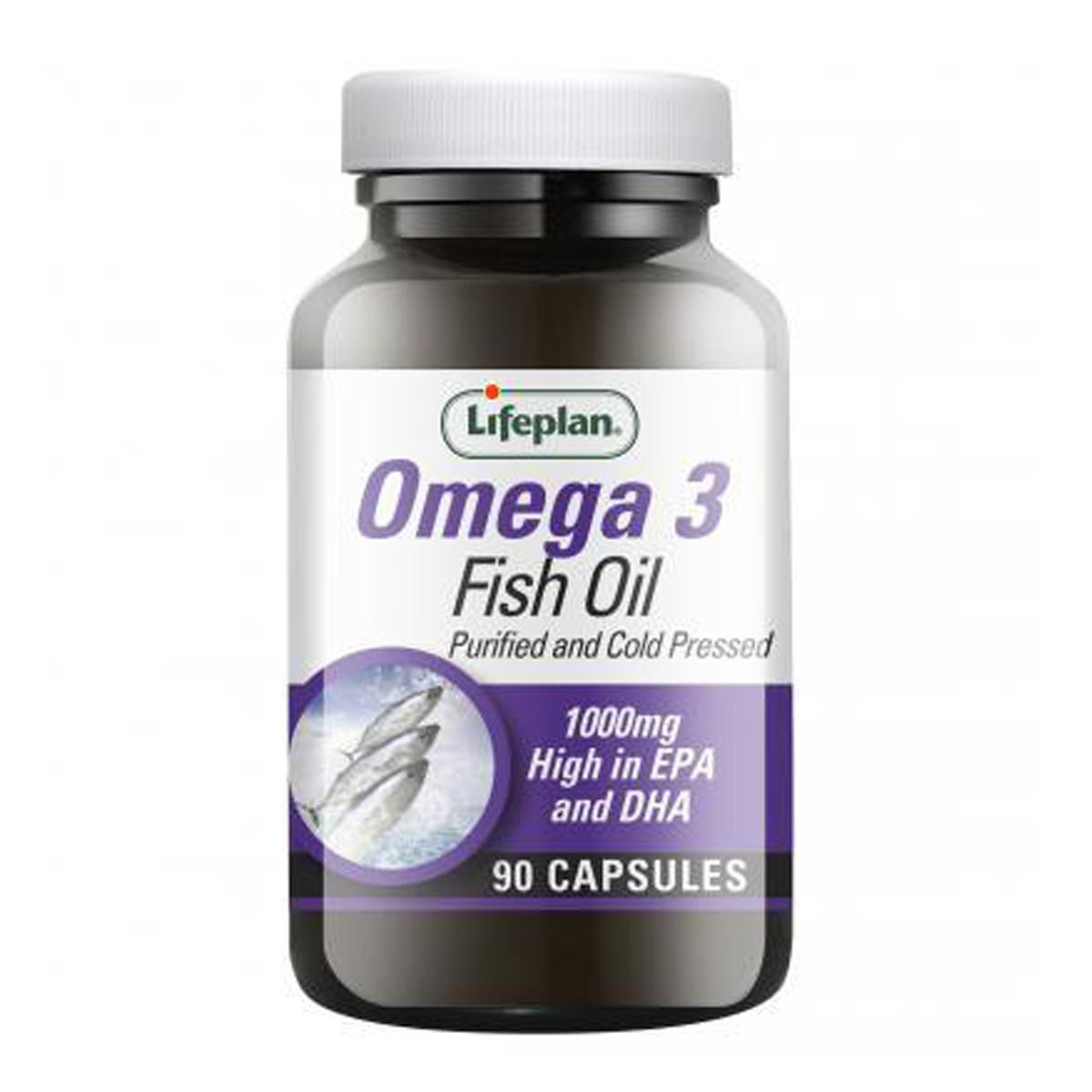 LIFEPLAN OMEGA-3 FISH OIL, omega-3 žuvų taukai, 1000/300mg , 90 kapsulių