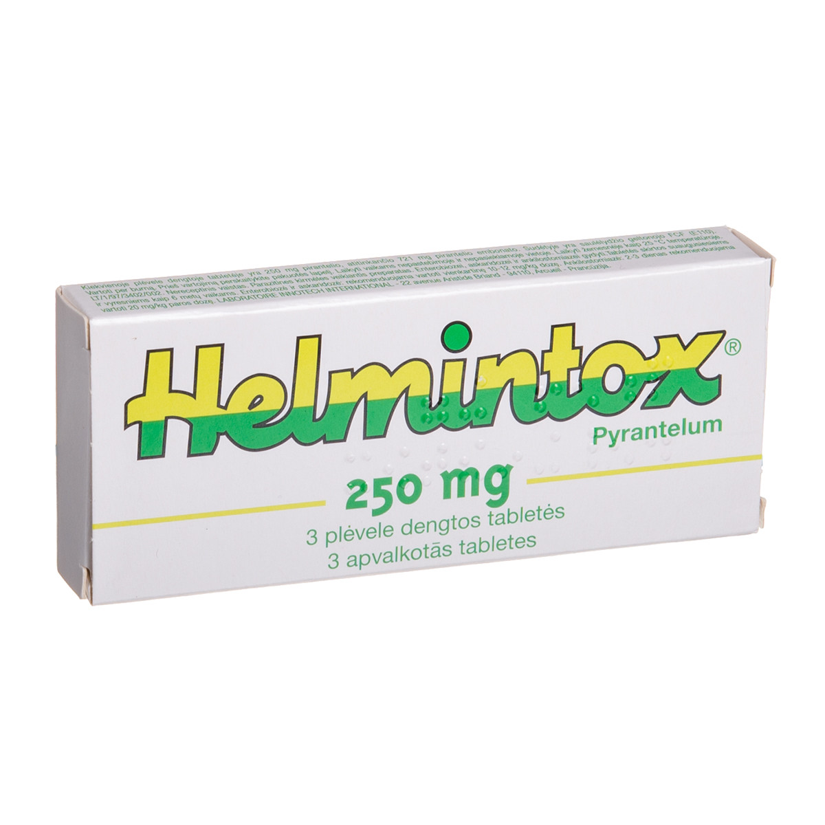 HELMINTOX, 250 mg, plėvele dengtos tabletės, N3