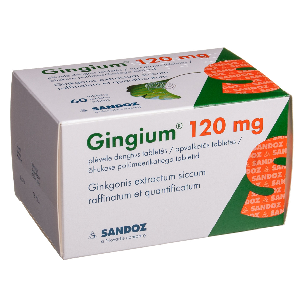 GINGIUM, 120 mg, plėvele dengtos tabletės, N60
