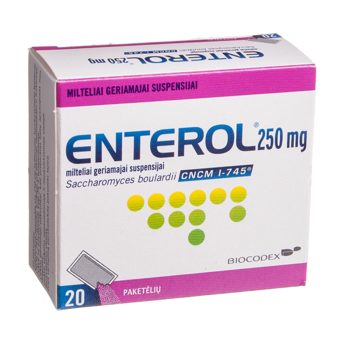 ENTEROL, 250 mg, milteliai geriamajai suspensijai, N20
