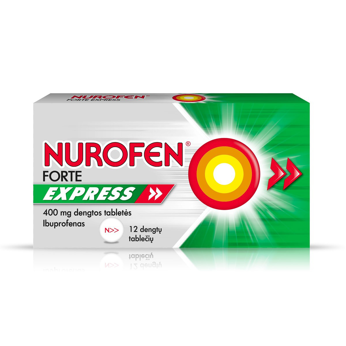 NUROFEN FORTE EXPRESS, 400 mg, dengtos tabletės, N12