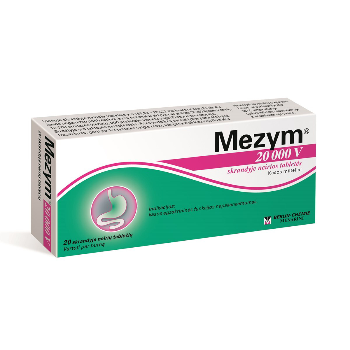 MEZYM, 20000 V, skrandyje neirios tabletės, N20
