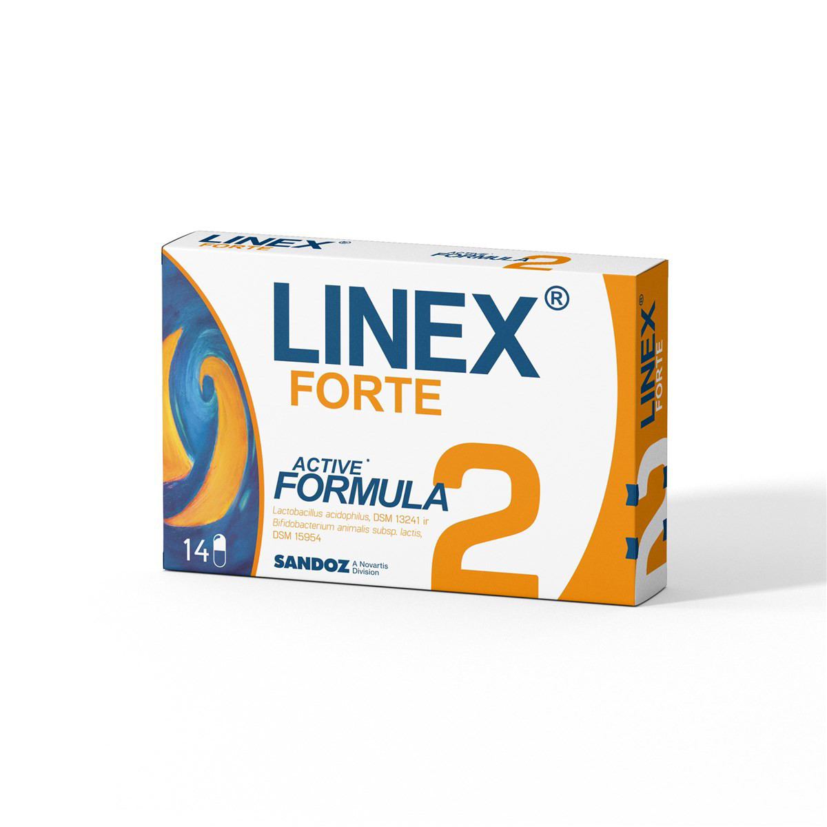 LINEX FORTE, 14 skrandžio sultims atsparių kapsulių