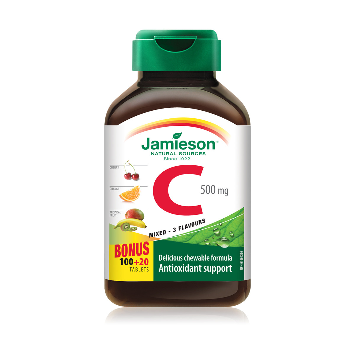 JAMIESON VITAMINAS C MIX, 500 mg, 120  kramtomųjų tablečių
