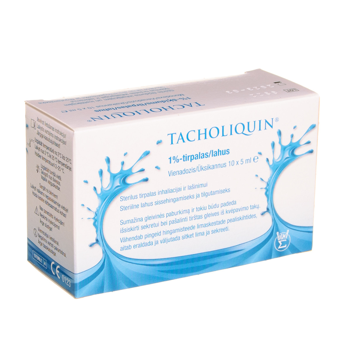 TACHOLIQUIN 1%, tirpalas inhaliatoriams, 5 ml, 10 vnt.