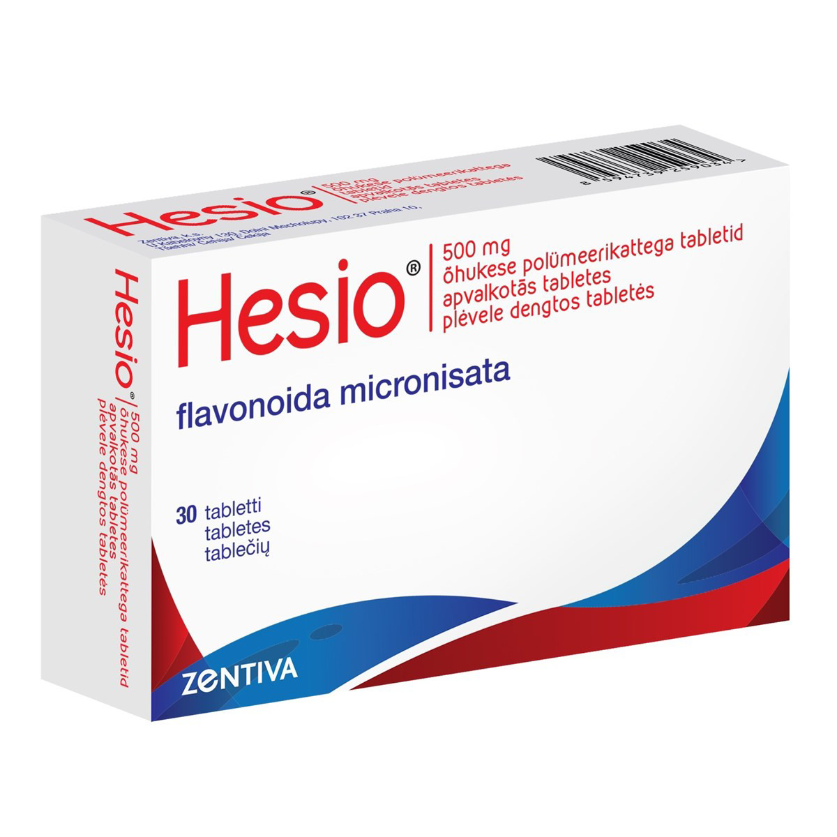 HESIO 500 mg, plėvele dengtos tabletės, N30