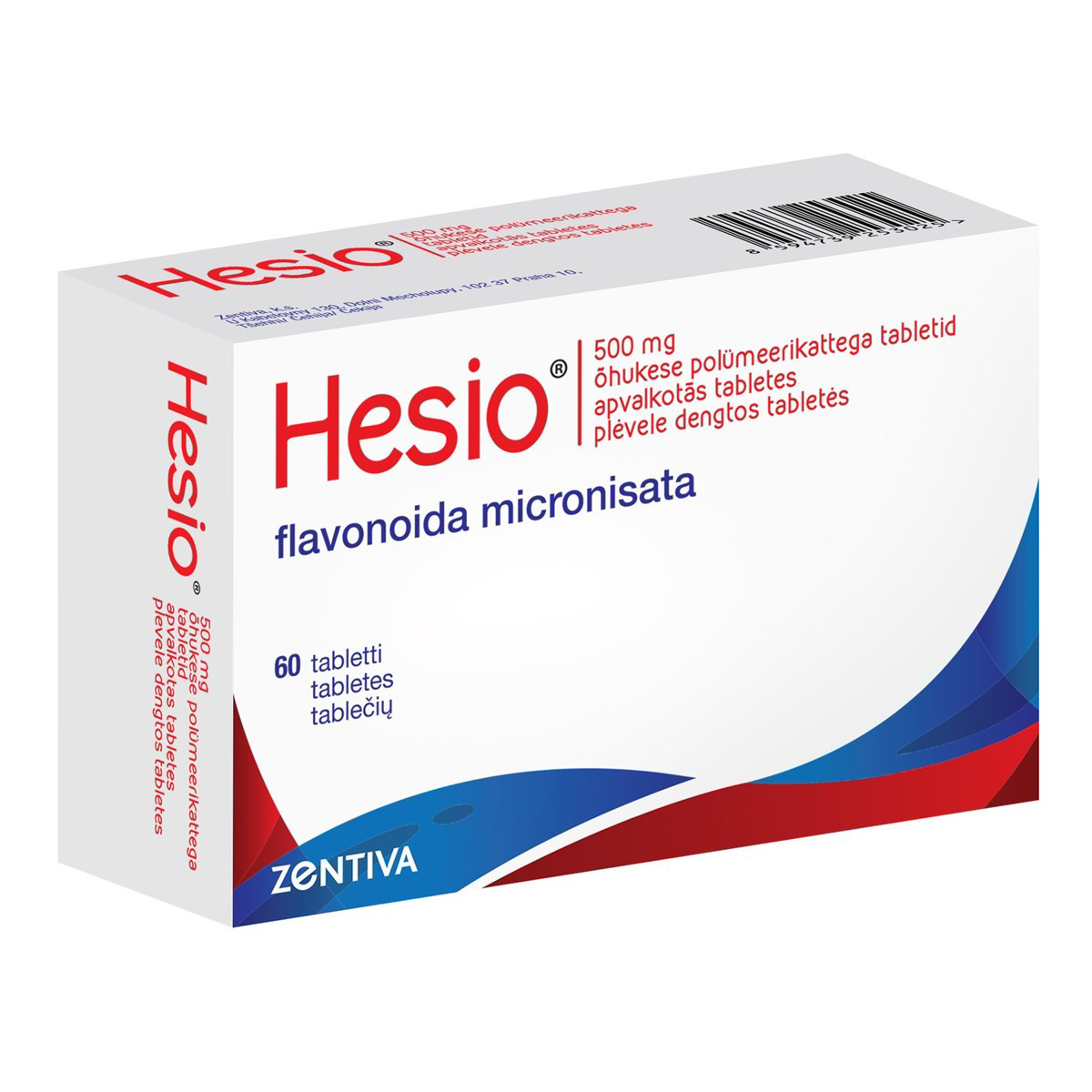 HESIO 500 mg, plėvele dengtos tabletės, N60