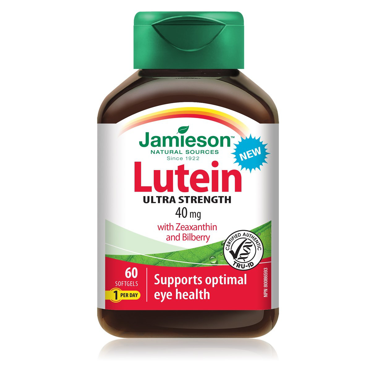 JAMIESON LUTEIN, 40 mg, 60 kapsulių