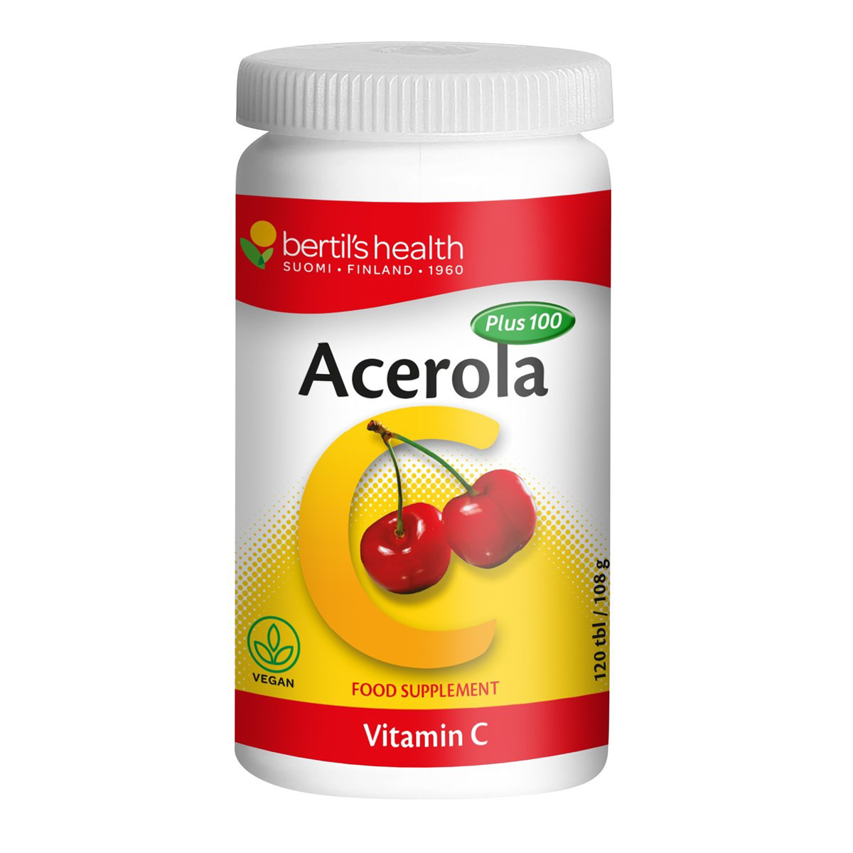 ACEROLA PLUS 100, vitaminas C, 120 kramtomųjų tablečių
