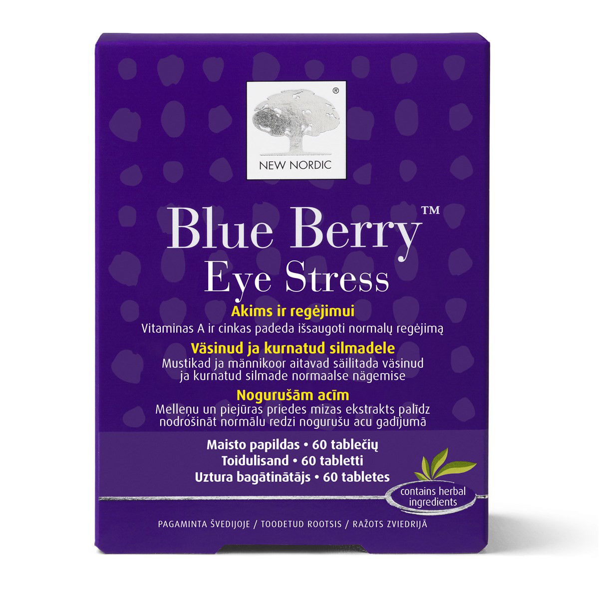 NEW NORDIC BLUE BERRY EYE STRESS, 60 tablečių