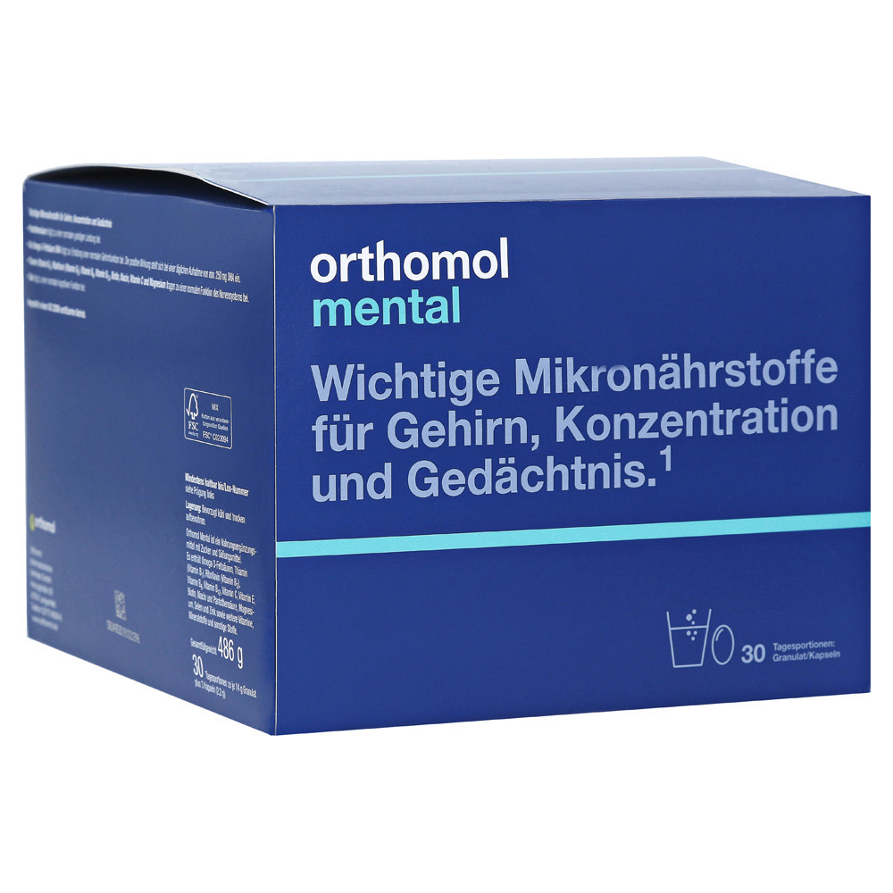 ORTHOMOL MENTAL, milteliai ir kapsulės, 30 porcijų