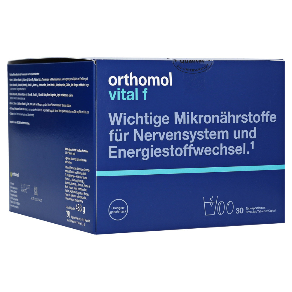ORTHOMOL VITAL F, milteliai, kapsulės ir tabletės, 30 porcijų