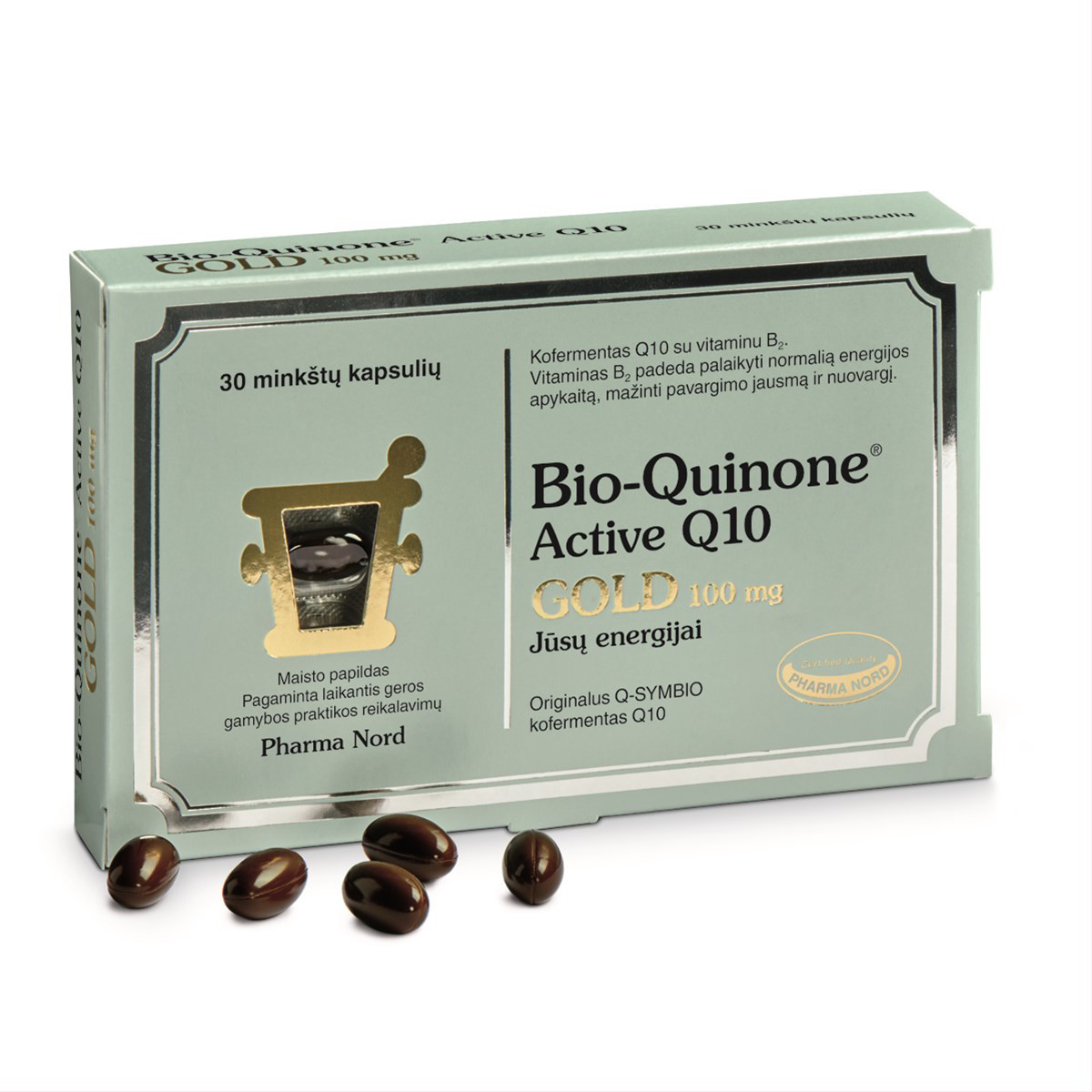 PHARMA NORD BIO-QUINONE ACTIVE Q10 GOLD, 100 mg, 30 kapsulių
