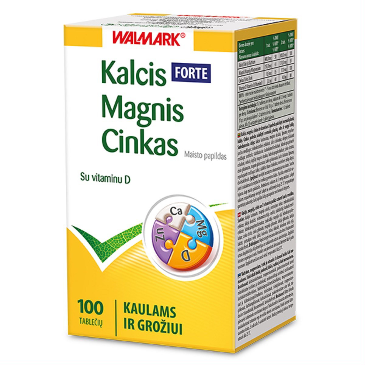 WALMARK KALCIS-MAGNIS-CINKAS FORTE, 100 tablečių