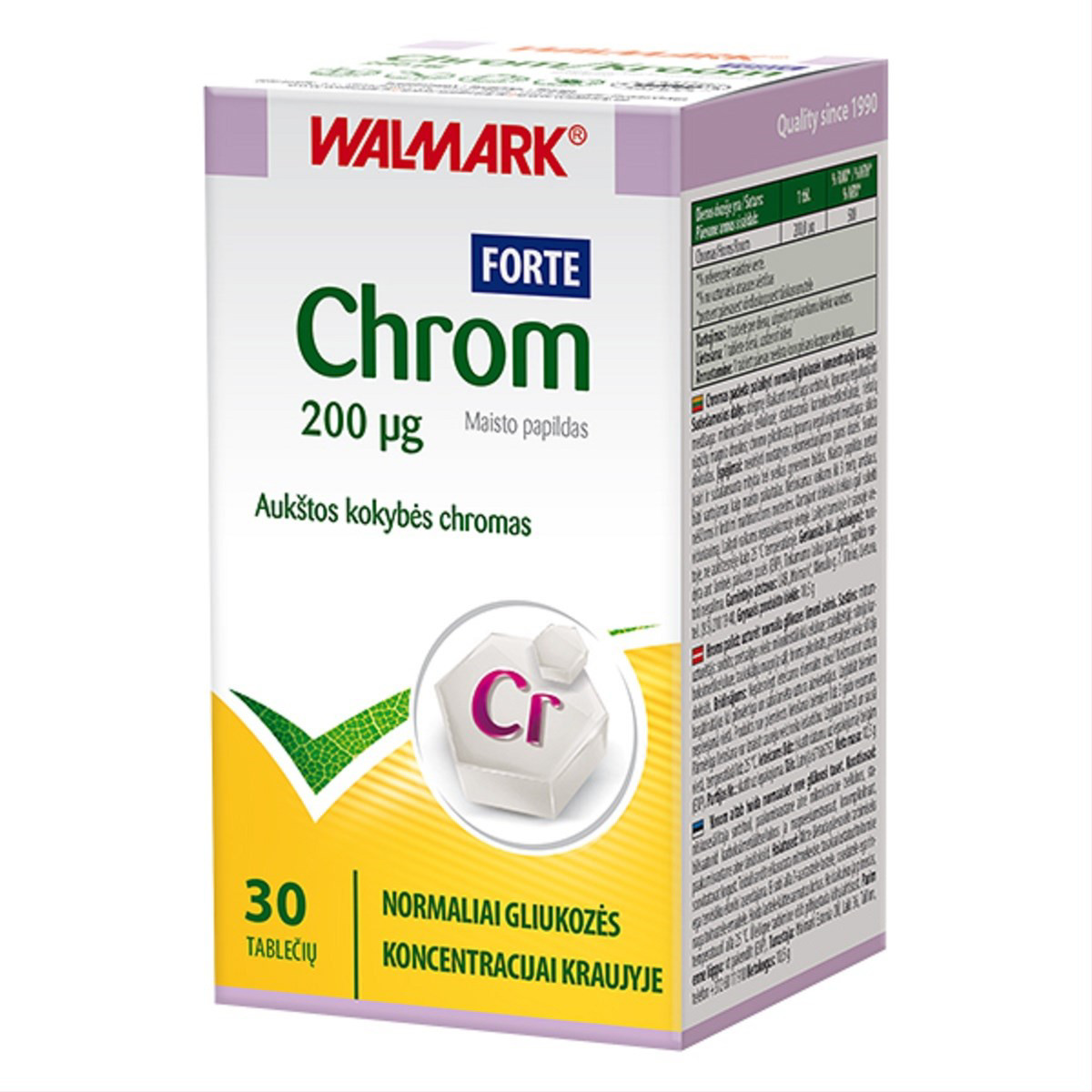 WALMARK CHROM FORTE, 200 µg, 30 tablečių