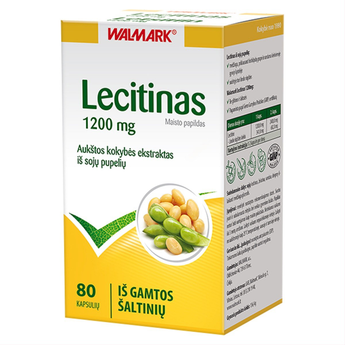 WALMARK LECITINAS, 1200 mg, 80 tablečių