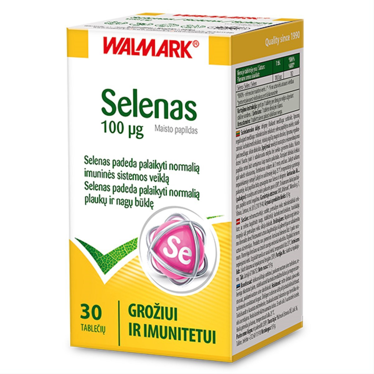 WALMARK SELEN, 100 μg, 30 tablečių